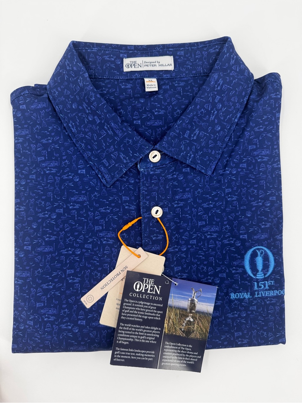 Peter Millar 151st Open Championship Royal Liverpool Polo - Open Icons! XL  NWT